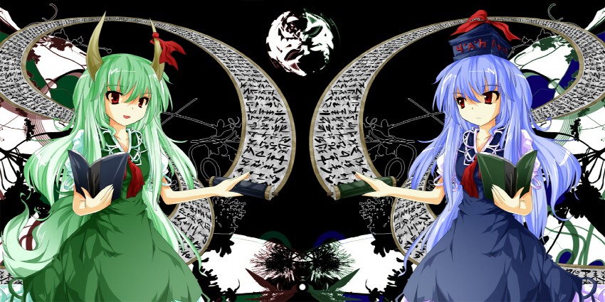 kamishirasawa keine and ex-keine (touhou) drawn by rupa_(1063791)