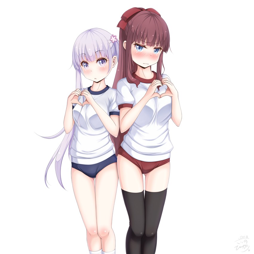 suzukaze aoba and takimoto hifumi (new game!) drawn by sainohikari