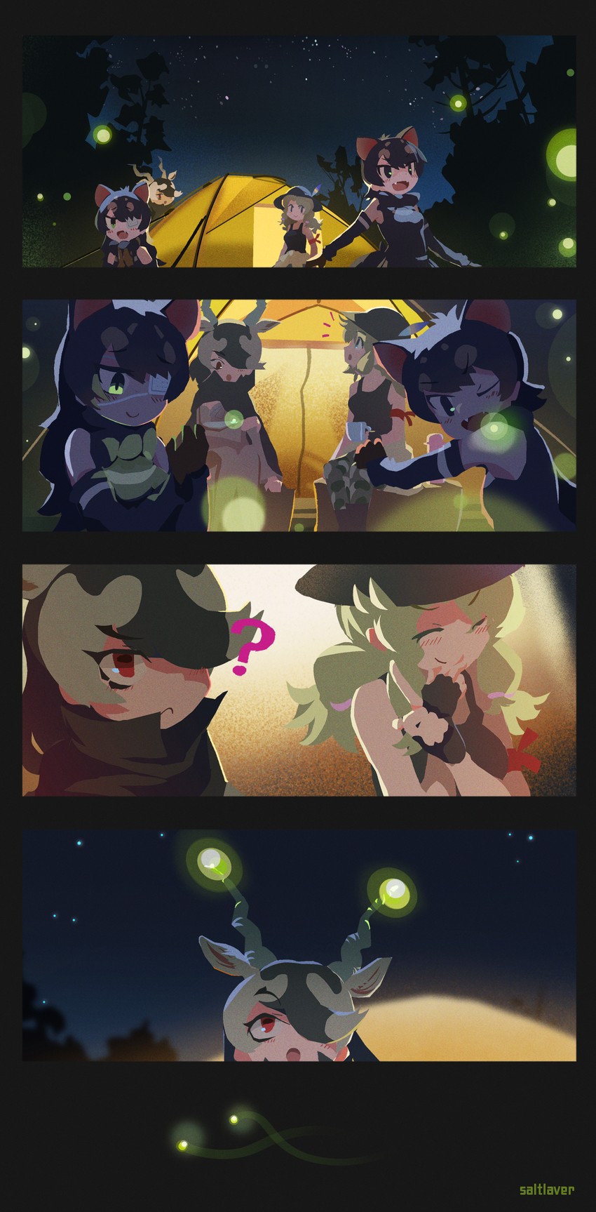 australian devil, tasmanian devil, blackbuck, and calenda (kemono friends and 1 more) drawn by saltlaver