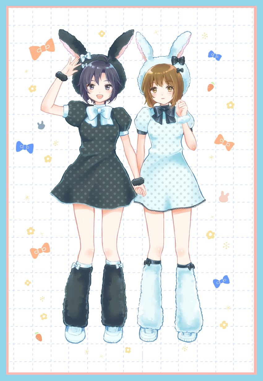 kikuchi makoto and hagiwara yukiho (idolmaster) drawn by shirako_(srk_srtk)
