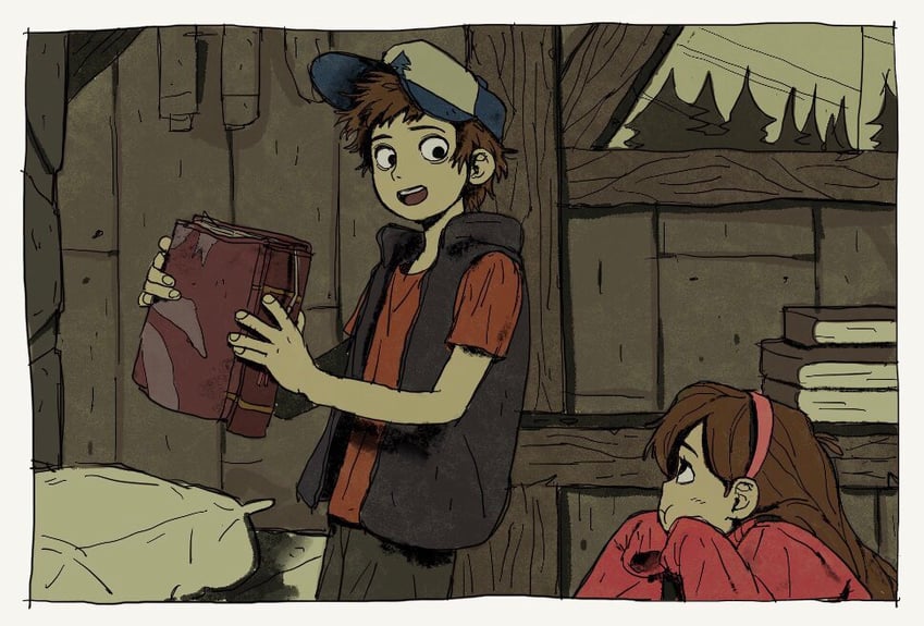 mabel pines and dipper pines (gravity falls) drawn by kumao_(uexxww)
