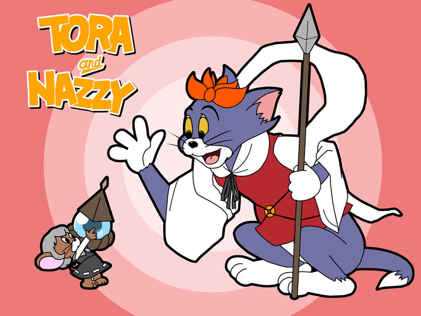 nazrin, toramaru shou, tom, and jerry (touhou and 1 more) drawn by chamupei