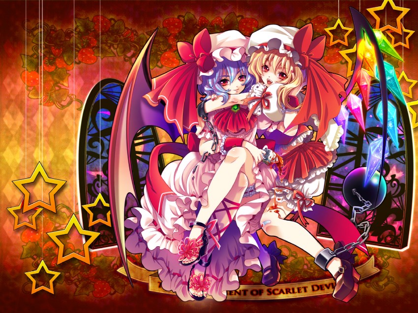 remilia scarlet and flandre scarlet (touhou) drawn by shima_chiyo