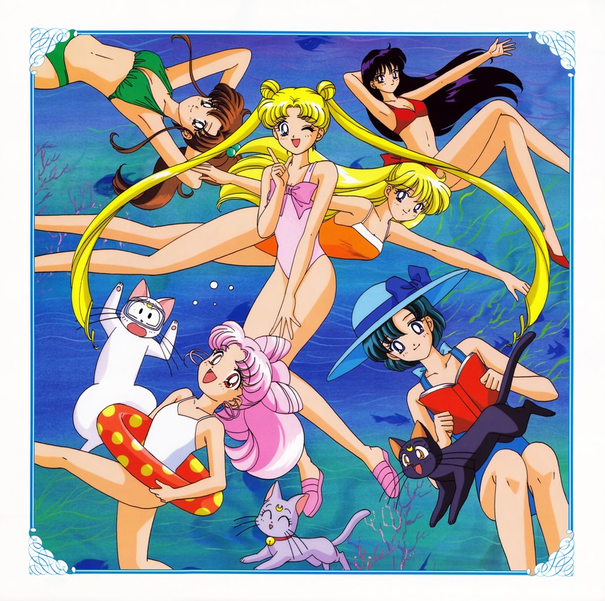 tsukino usagi, mizuno ami, aino minako, hino rei, kino makoto, and 4 more (bishoujo senshi sailor moon and 1 more) drawn by tominaga_mari