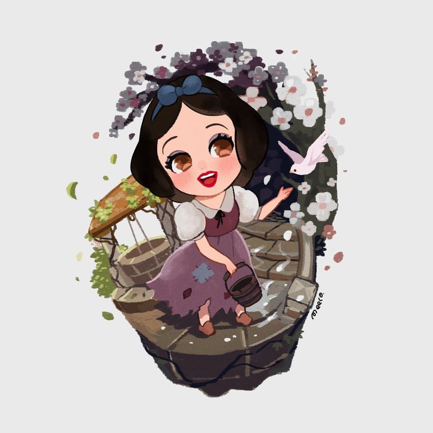 snow white (snow white and the seven dwarfs) drawn by meecosme