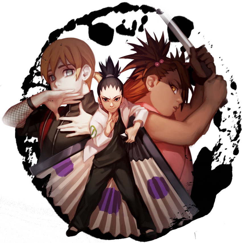akimichi chouchou, yamanaka inojin, and nara shikadai (naruto) drawn by noeunjung93
