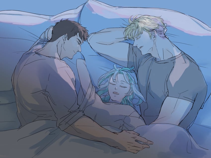 ao isami, lewis smith, and lulu (yuuki bakuhatsu bang bravern) drawn by hathiharaita