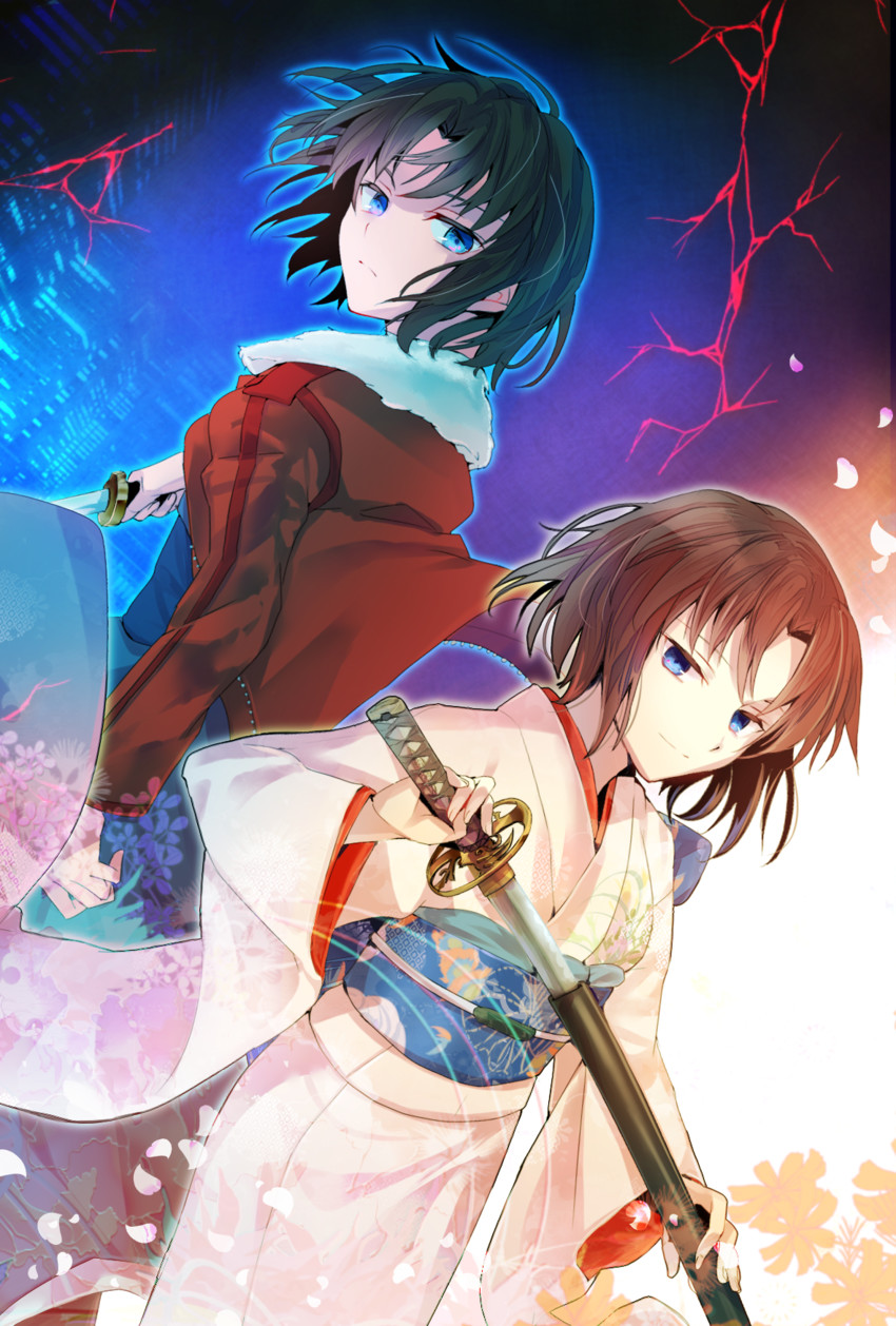 ryougi shiki and void shiki (fate and 2 more) drawn by tomozero