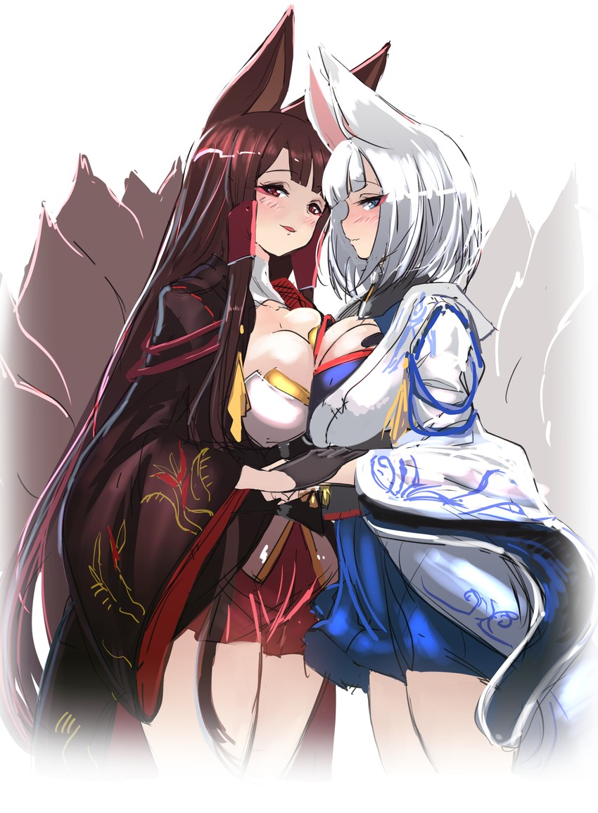 kaga and akagi (azur lane) drawn by hey_taisyou