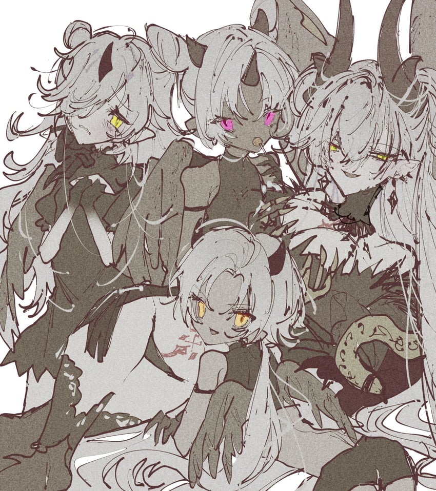 lilith, zwei, eins, and drei (fate and 1 more) drawn by lplplup