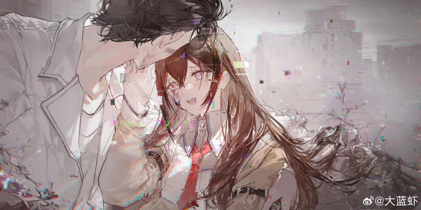 makise kurisu and okabe rintarou (girls' frontline and 2 more) drawn by dalanxia