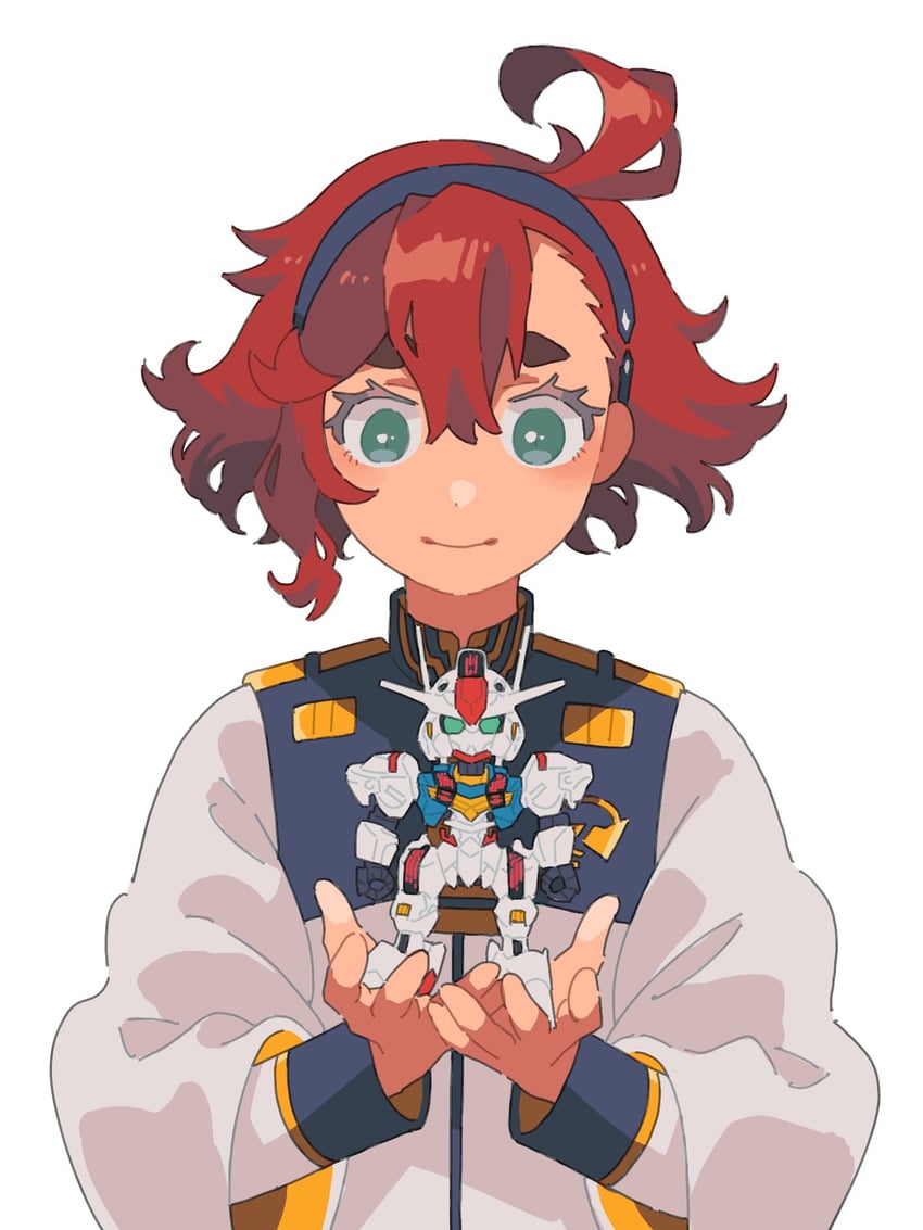 suletta mercury and gundam aerial (gundam and 2 more) drawn by dou_(mame_eee)