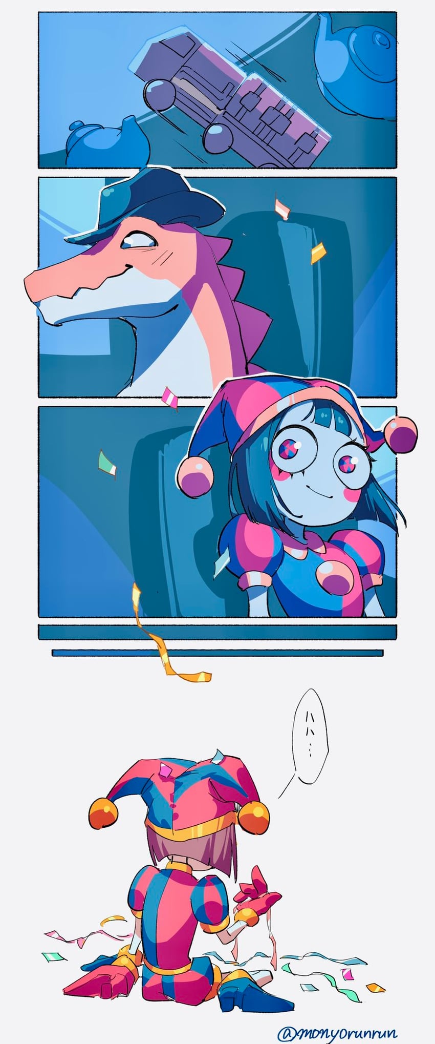 pomni and gummigoo (the amazing digital circus) drawn by monyorun