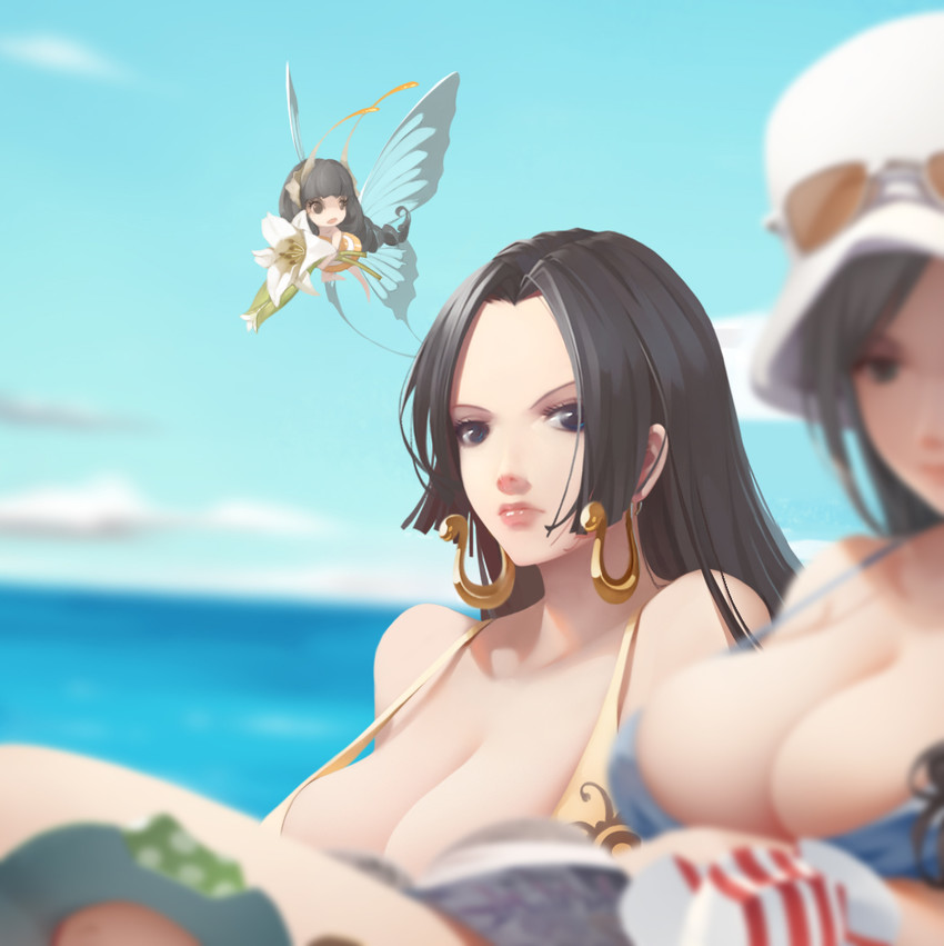 nico robin and boa hancock (one piece) drawn by b.bor