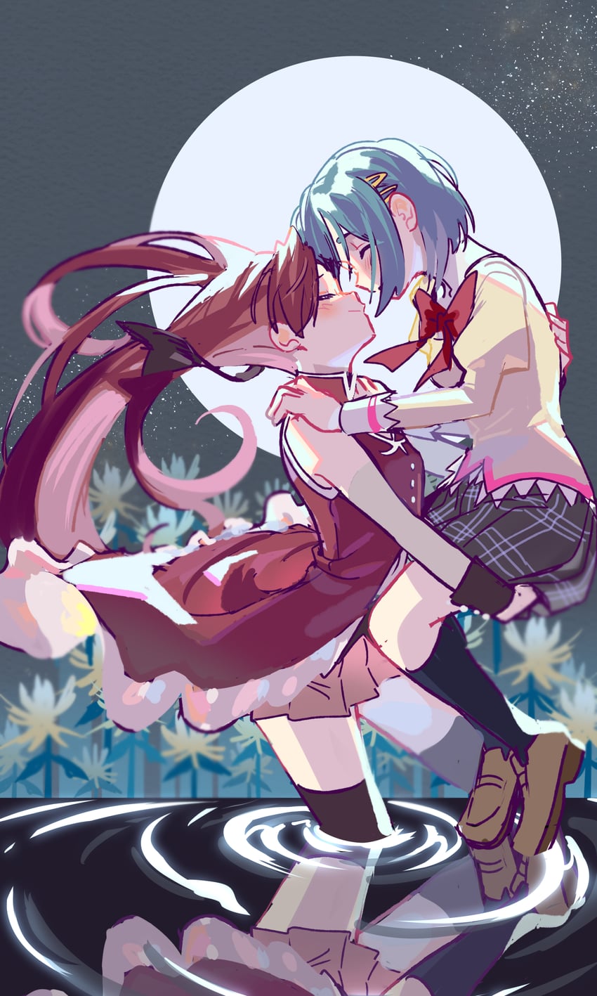 miki sayaka and sakura kyoko (mahou shoujo madoka magica) drawn by yooki_(winter_cakes)