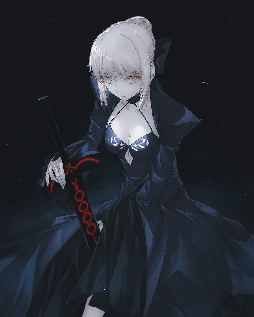 artoria pendragon and saber alter (fate and 1 more) drawn by fov_ps