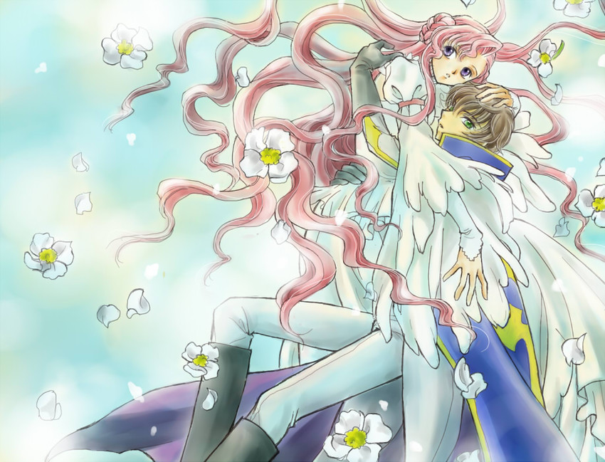 kururugi suzaku and euphemia li britannia (code geass) drawn by pesu
