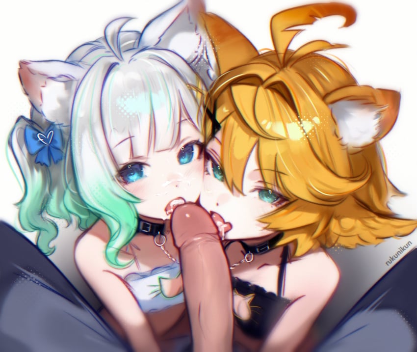 dokibird and mint fantome (indie virtual youtuber) drawn by rukunikun