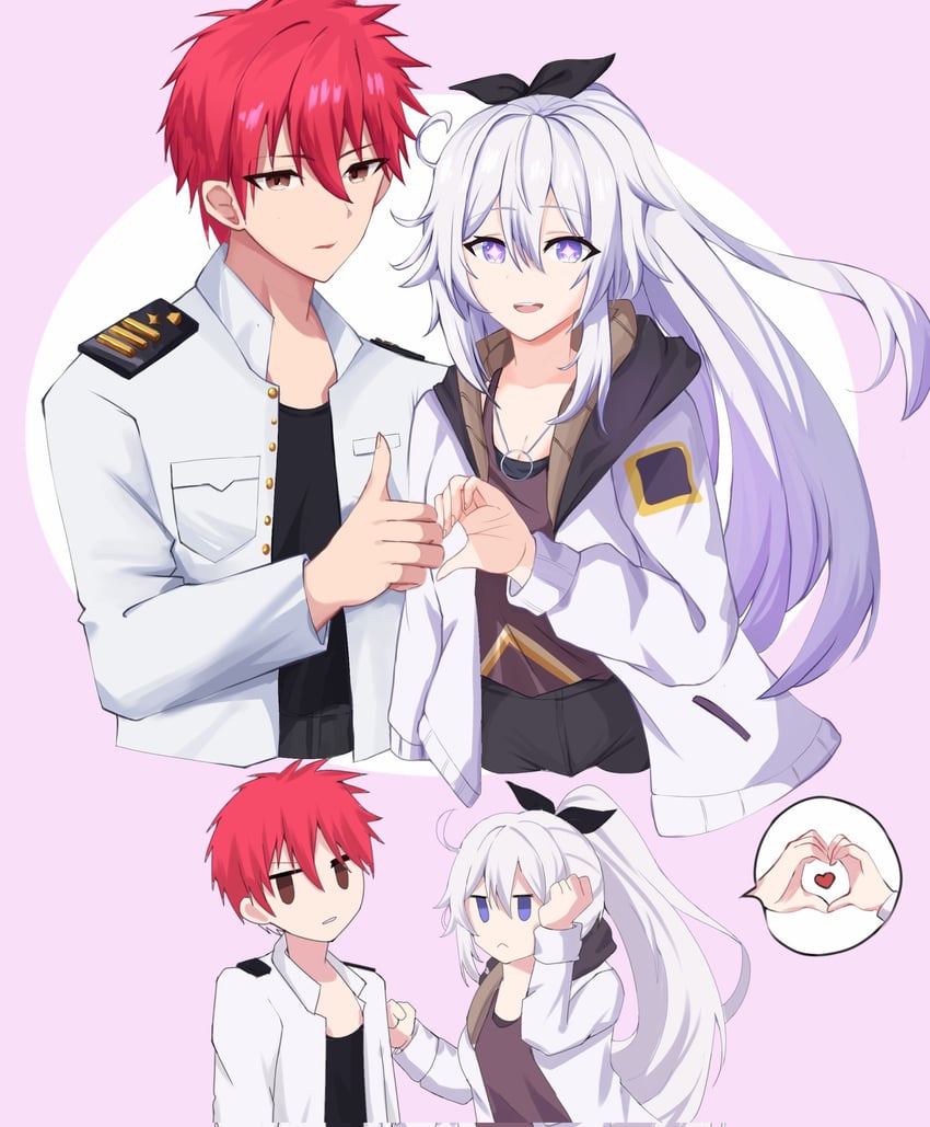 kiana kaslana and captain (honkai and 1 more) drawn by naoruhinata