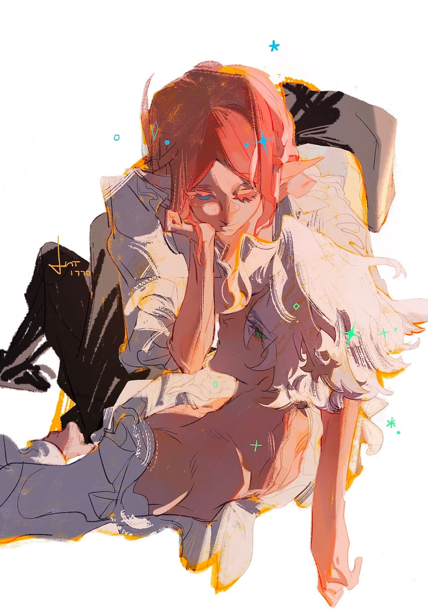 ludwig van beethoven and wolfgang amadeus mozart (classicaloid) drawn by vous_allez_beaux_reve