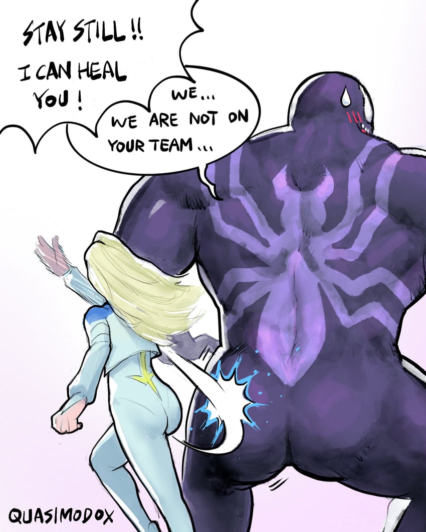 venom and dagger (marvel and 2 more) drawn by quasimodox