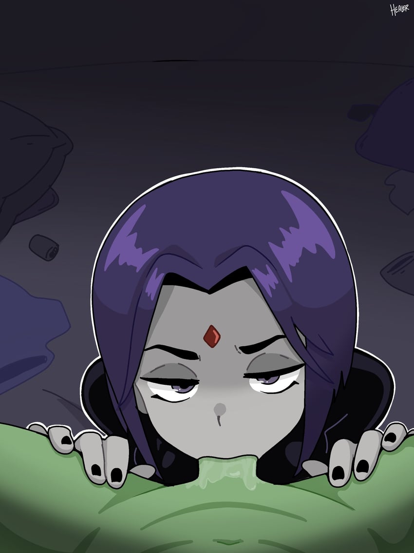 raven and beast boy (dc comics and 1 more) drawn by fruithead