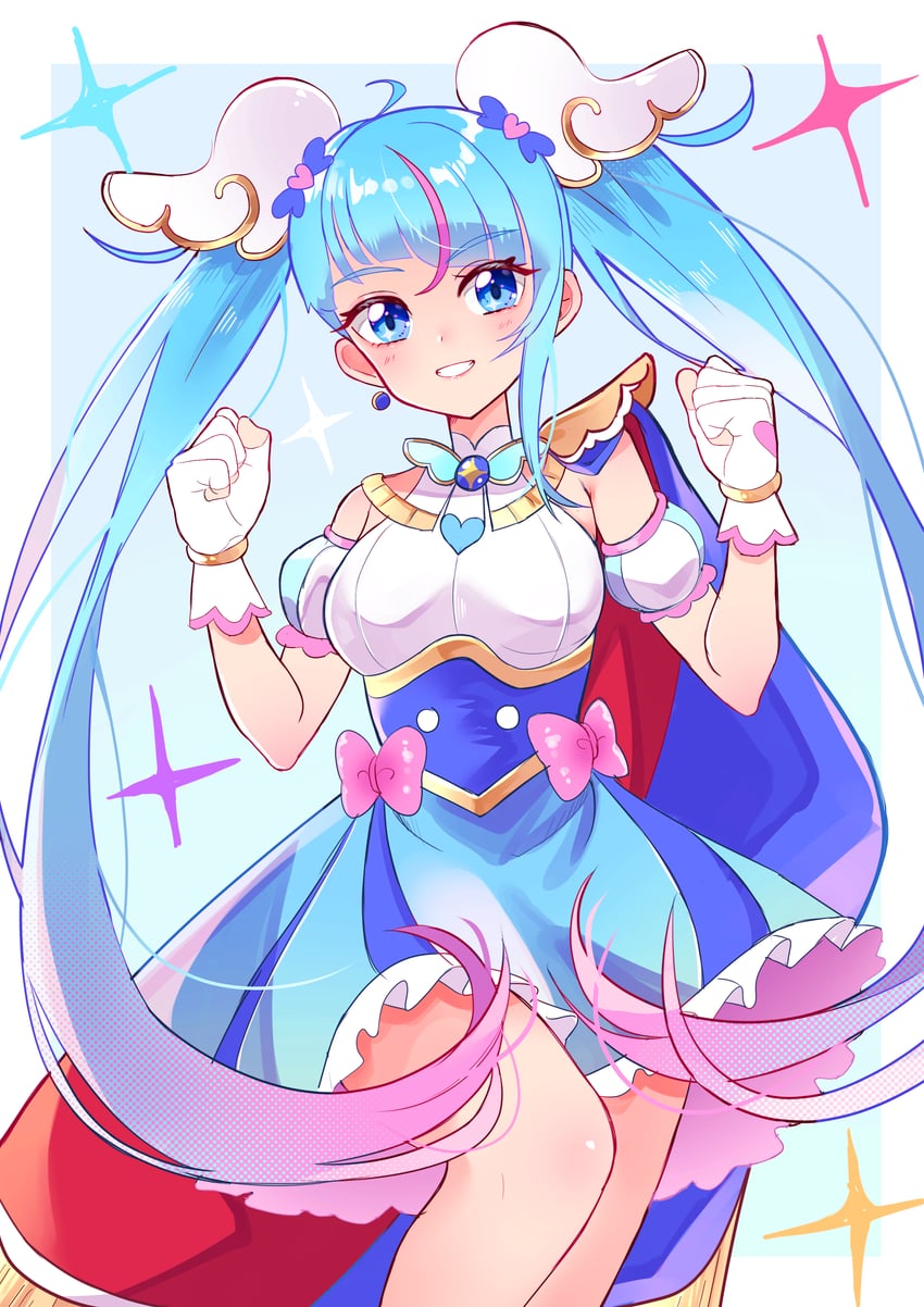 sora harewataru and cure sky (precure and 1 more) drawn by i-nn