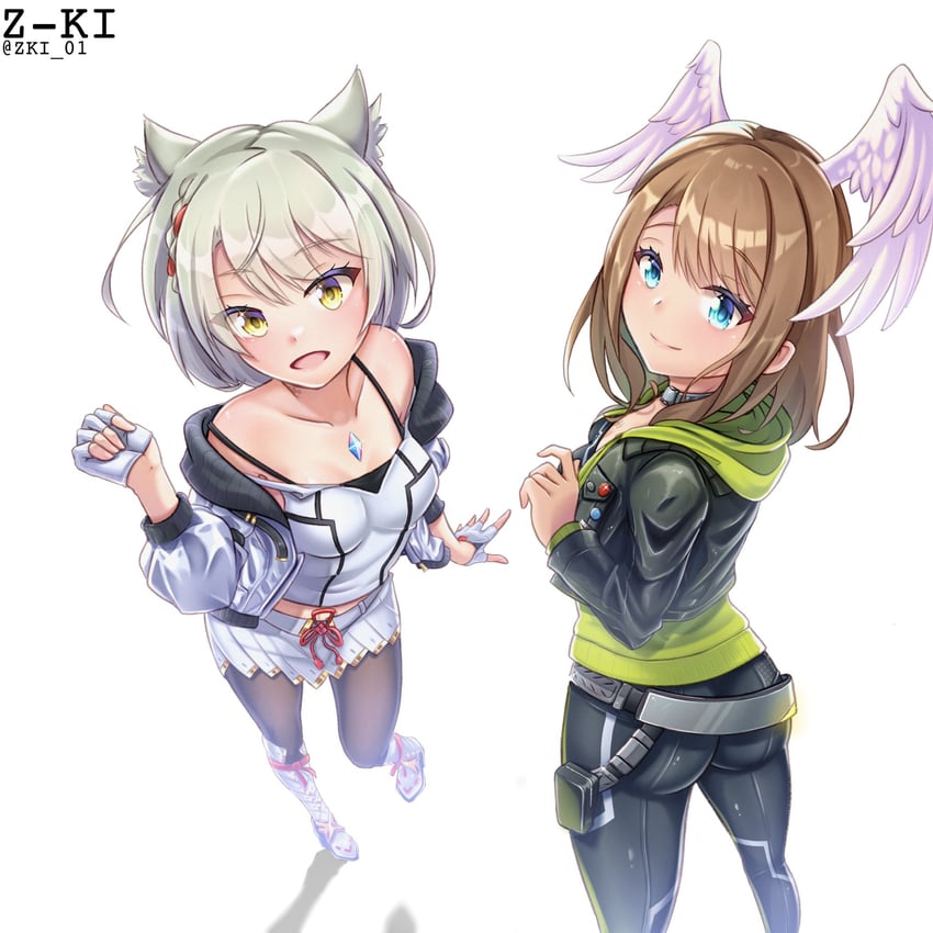 mio and eunie (xenoblade chronicles and 1 more) drawn by z-ki