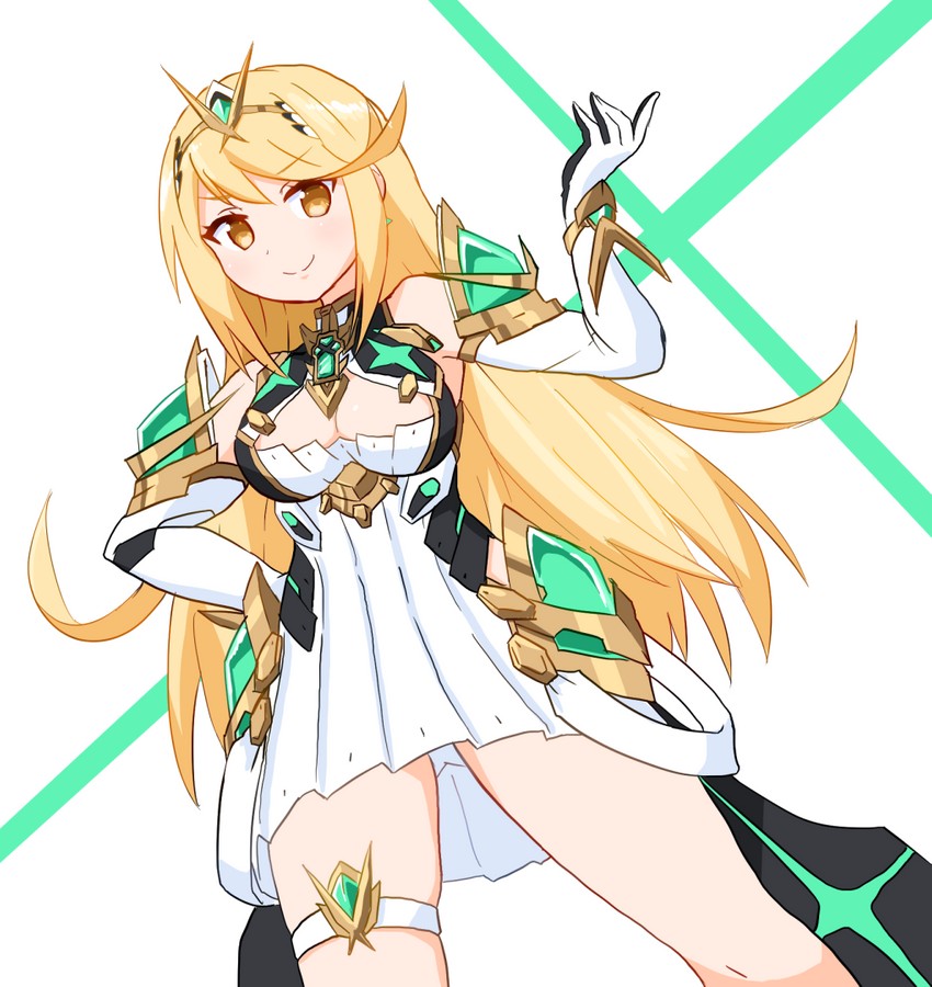 mythra (xenoblade chronicles and 1 more) drawn by paskmel