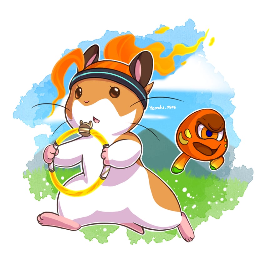 ring fit trainee, ring, and hoplin (ring fit adventure) drawn by jmocha0701