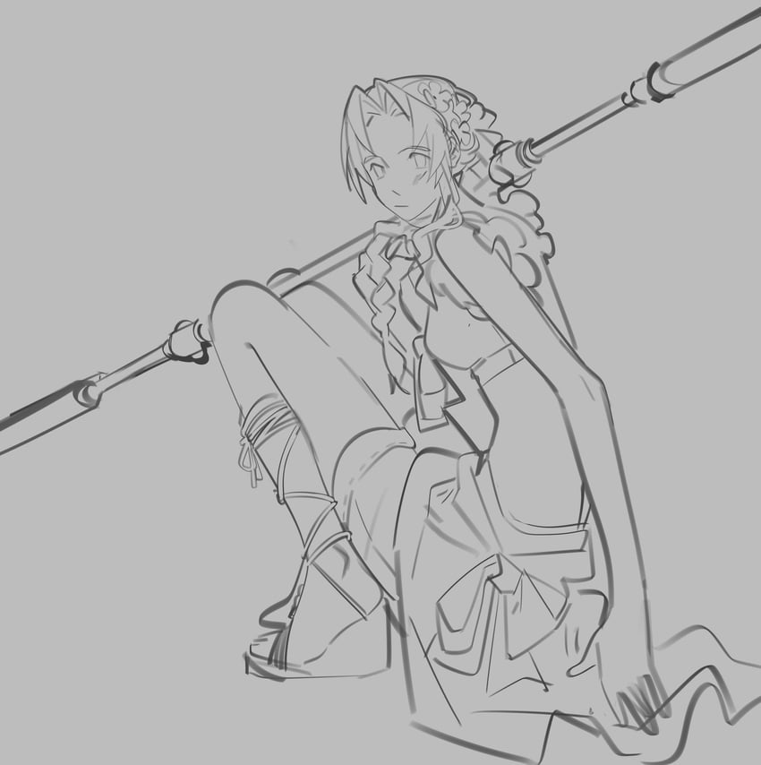 aerith gainsborough (final fantasy and 3 more) drawn by lentymet