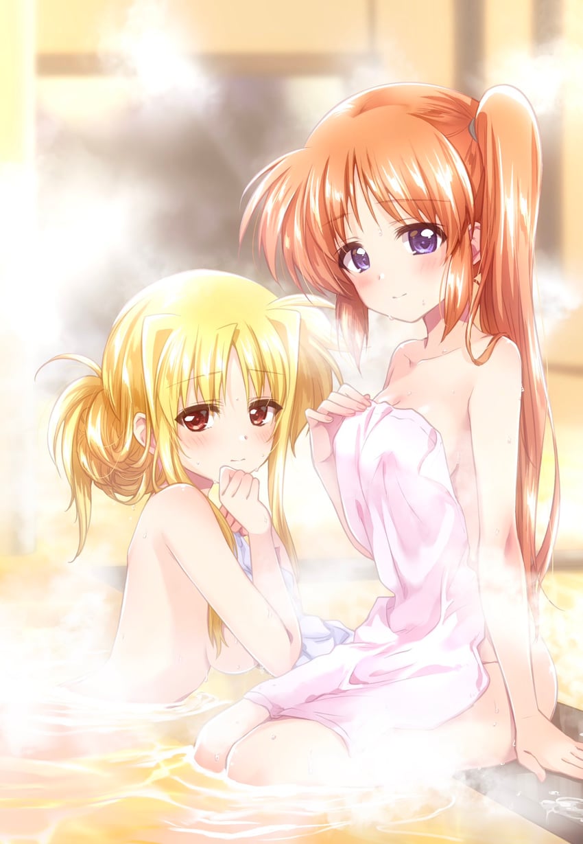 fate testarossa and takamachi nanoha (lyrical nanoha and 1 more) drawn by kuroi_mimei