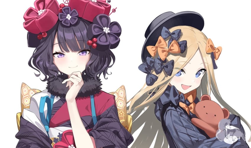 abigail williams and katsushika hokusai (fate and 1 more) drawn by spider_apple