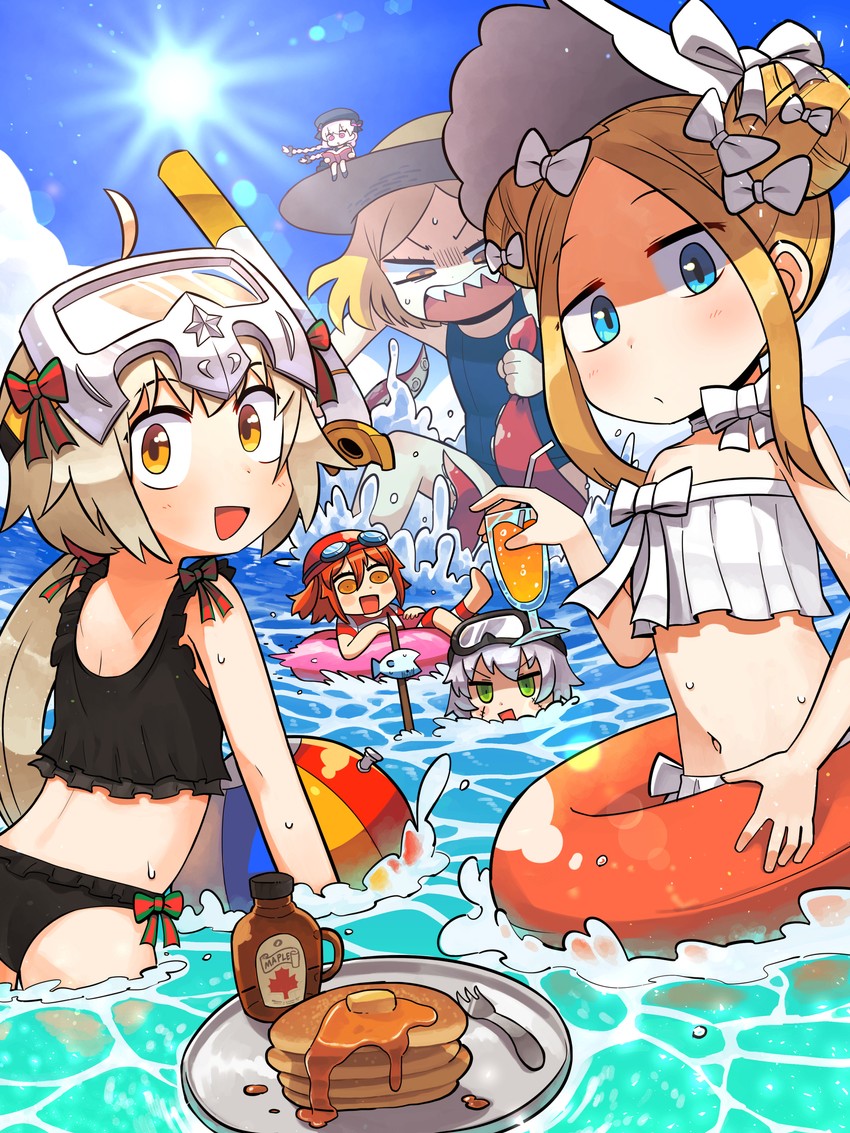 fujimaru ritsuka, abigail williams, jack the ripper, jeanne d'arc alter santa lily, nursery rhyme, and 1 more (fate and 3 more) drawn by lakilolom