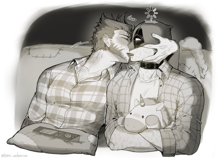 wolverine and deadpool (marvel and 4 more) drawn by k4nc_wolverine