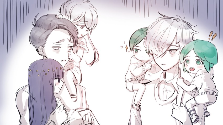 phosphophyllite, lapis lazuli, antarcticite, cairngorm, and ghost quartz (houseki no kuni) drawn by kkkminjung97139