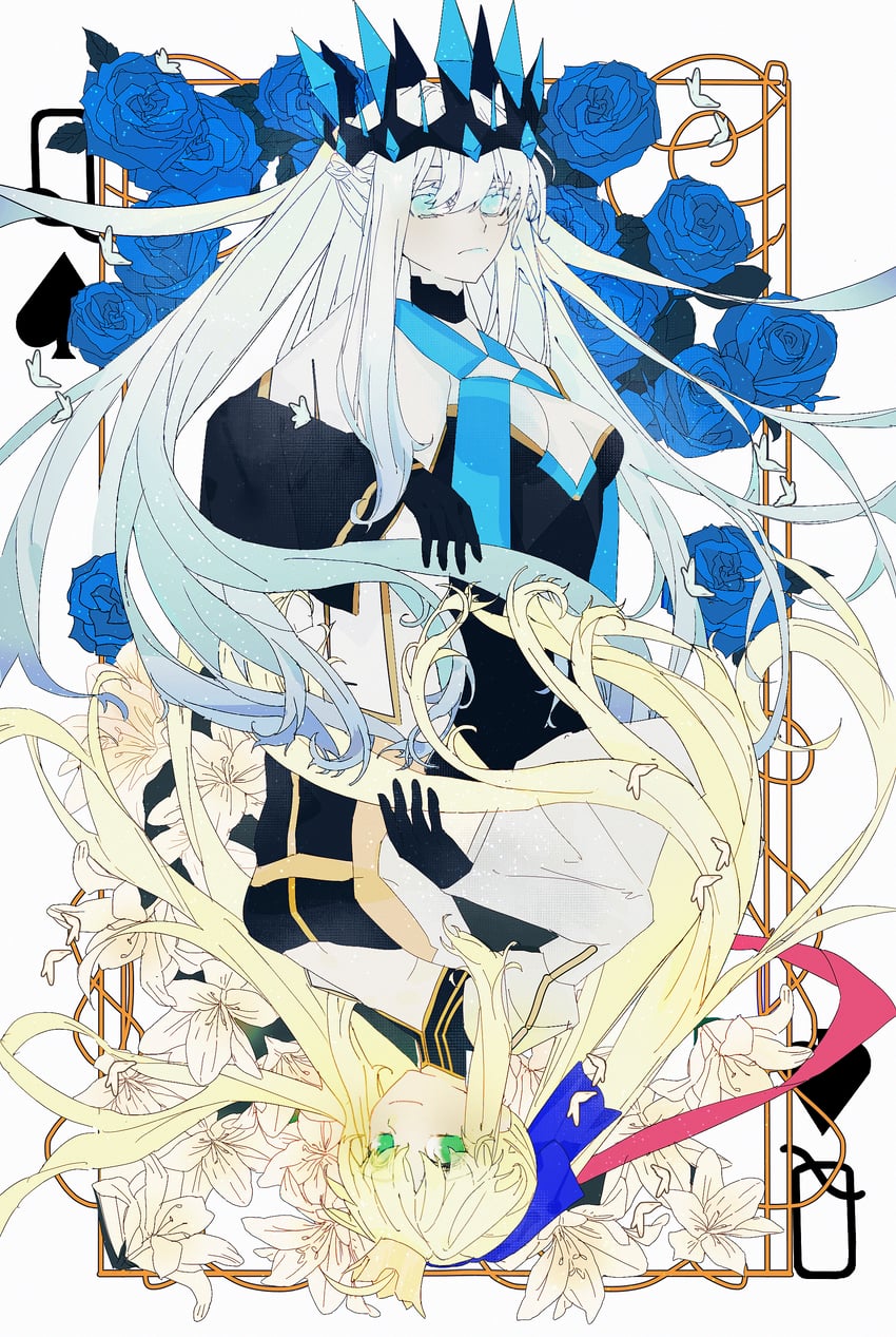 artoria pendragon, morgan le fay, and artoria caster (fate and 1 more) drawn by av4399