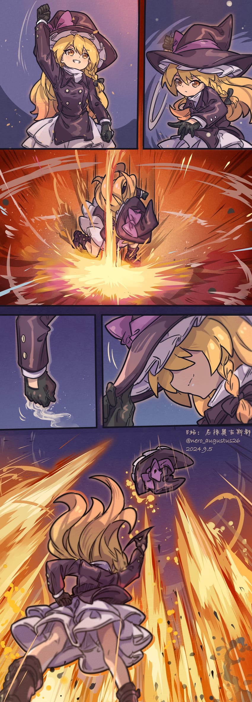 kirisame marisa and terry bogard (touhou and 3 more) drawn by nero_augustus