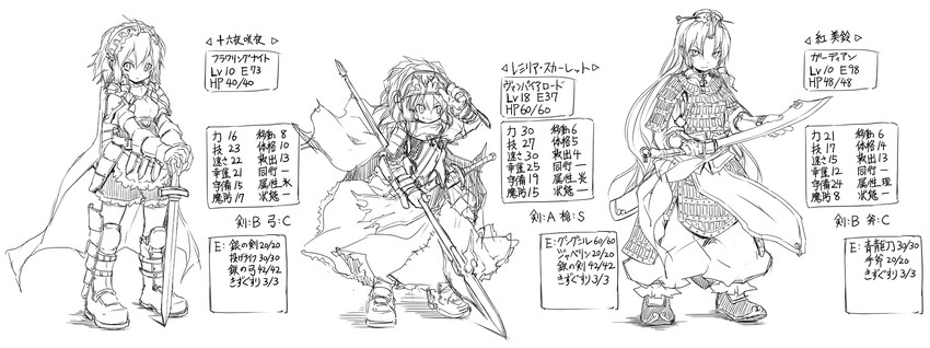 remilia scarlet, izayoi sakuya, and hong meiling (touhou and 1 more) drawn by noya_makoto