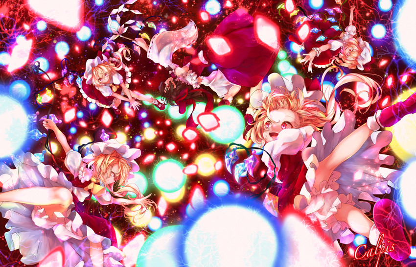 hakurei reimu and flandre scarlet (touhou and 1 more) drawn by calpis118