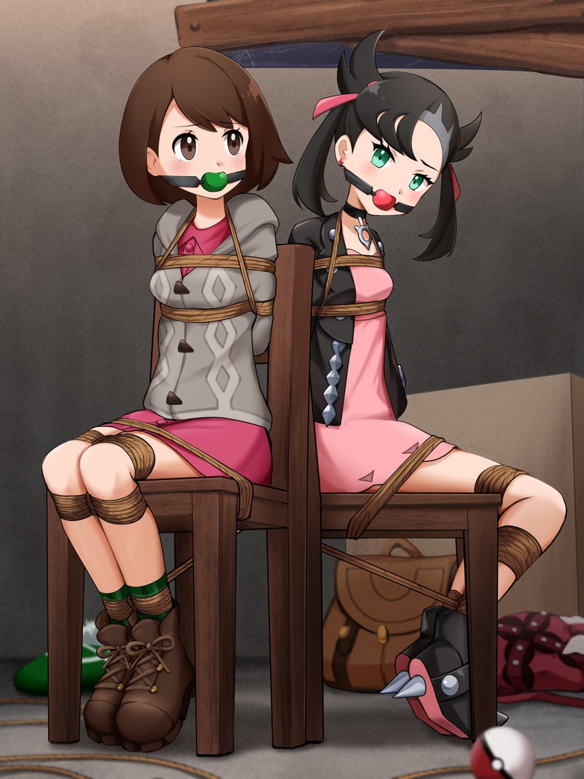 marnie and gloria (pokemon and 1 more) drawn by umiushi_nonawa