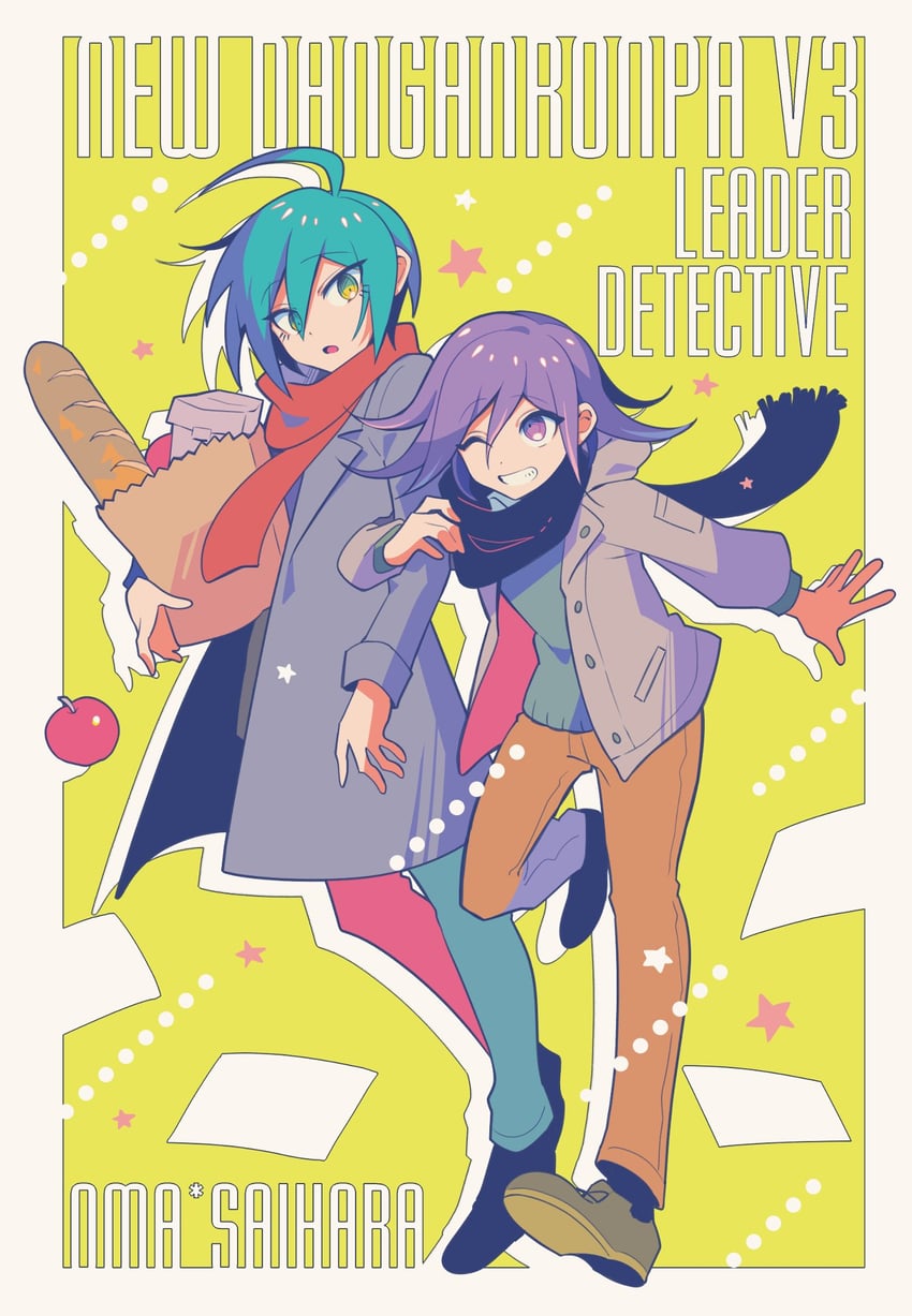 oma kokichi and saihara shuichi (danganronpa and 1 more) drawn by sasakama_(sasagaki01)