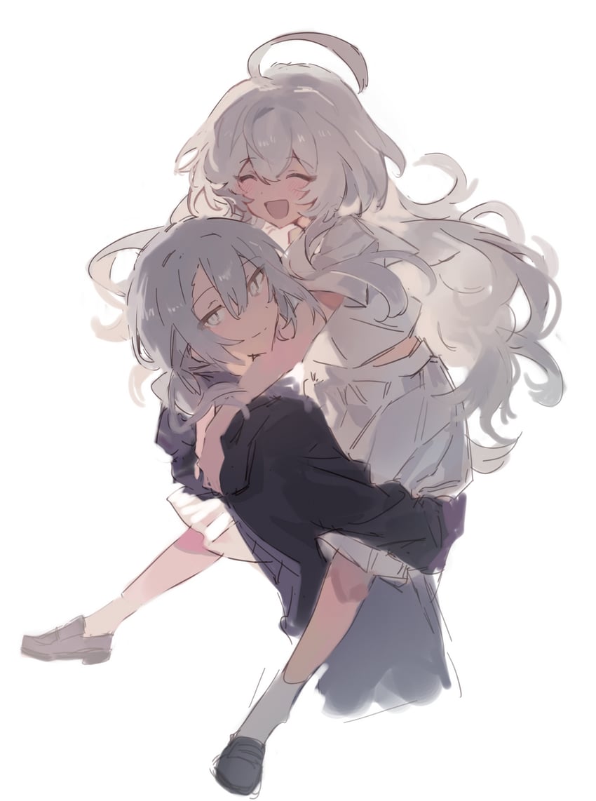 tsukumo mishiro and fujigawa gurei (original) drawn by wmikawa