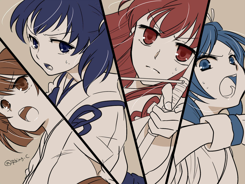kaga, akagi, souryuu, and hiryuu (kantai collection) drawn by r-king