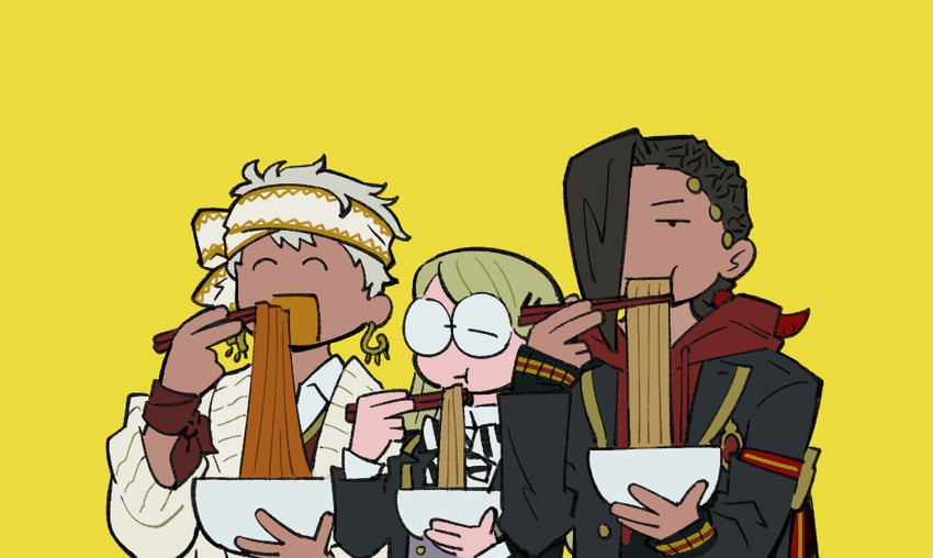 yuu, jamil viper, and kalim al-asim (twisted wonderland) drawn by guu_(hakahonoo)