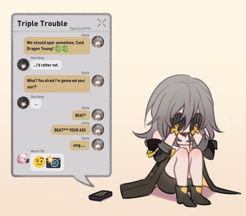 trailblazer, stelle, march 7th, and dan heng (honkai and 1 more) drawn by rubyredart