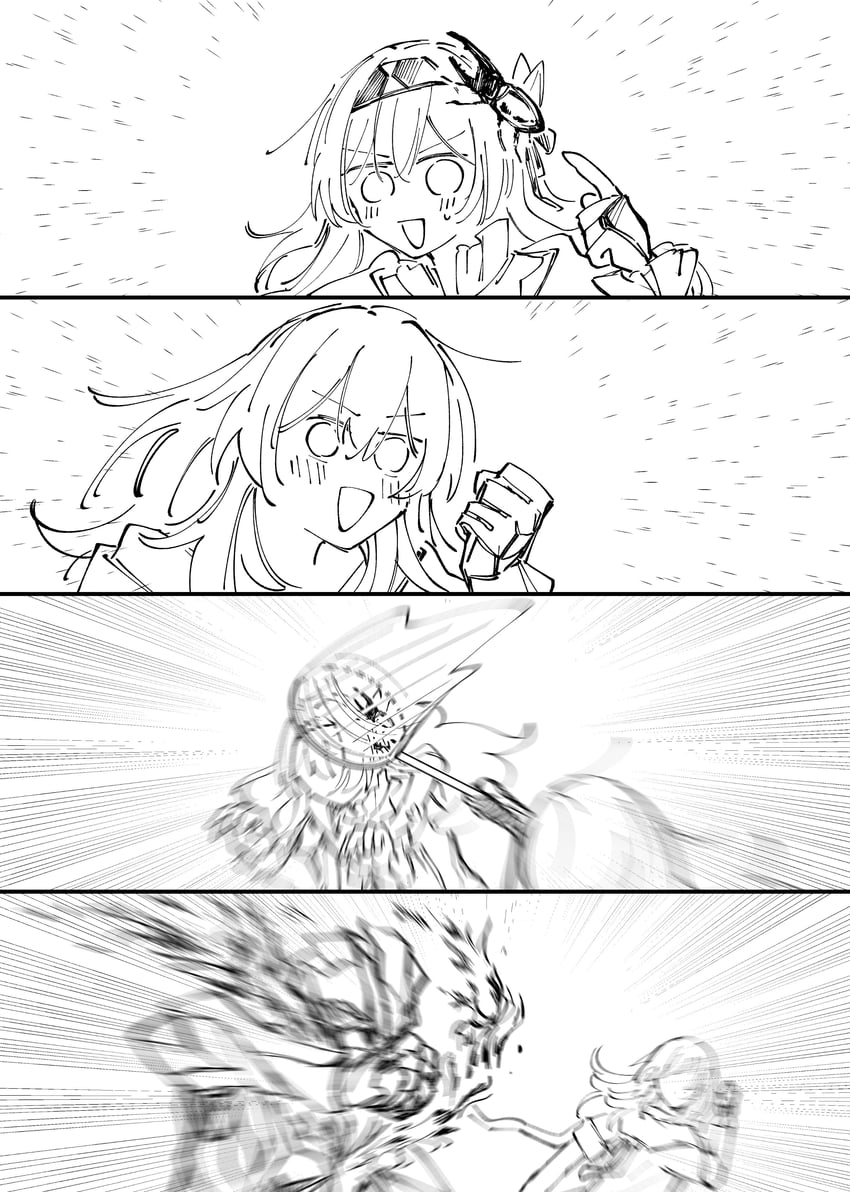trailblazer, firefly, and stelle (honkai and 1 more) drawn by hm_beringei