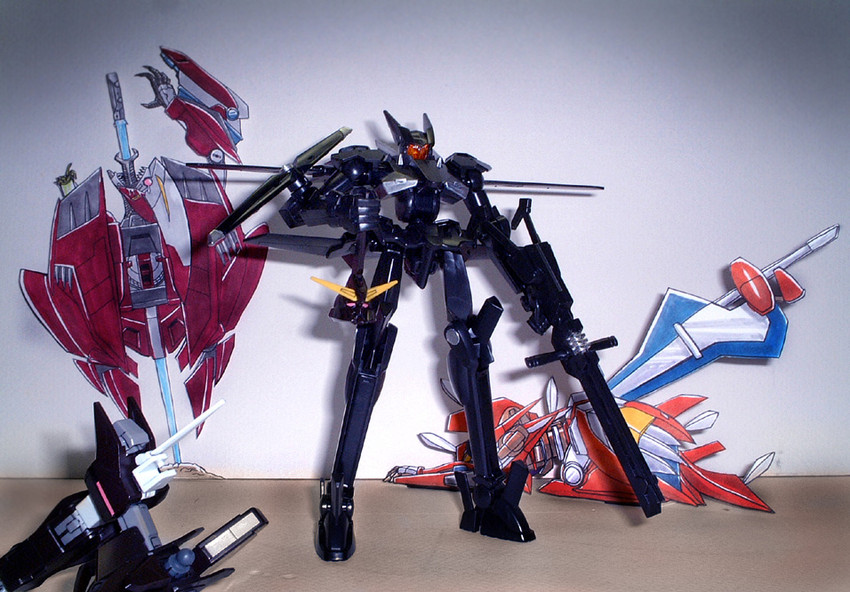flag custom, gundam throne drei, gundam throne zwei, and gundam throne eins (gundam and 1 more)