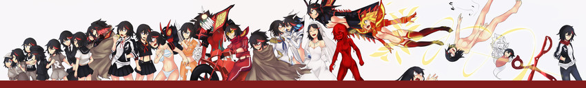 matoi ryuuko, senketsu, kiryuuin satsuki, junketsu, senketsu-kisaragi, and 1 more (kill la kill) drawn by vento