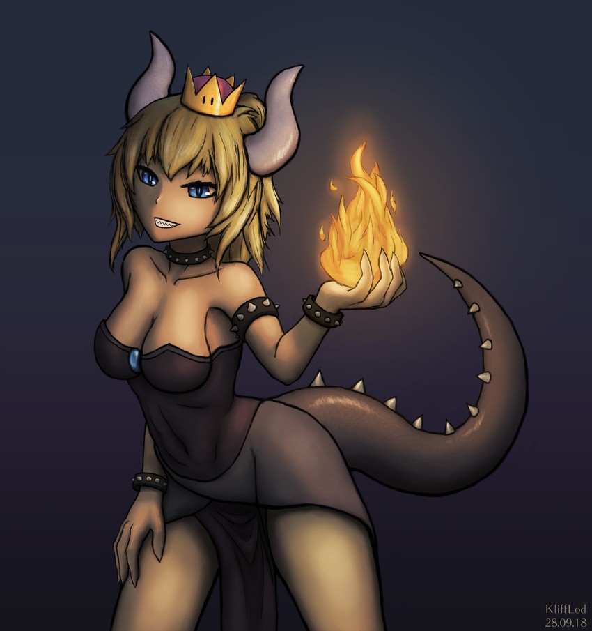 bowsette (mario and 1 more) drawn by klifflod
